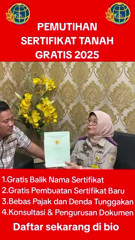 BPN AJAK MASYARAKAT MANFAATKAN PROGRAM GRATIS SERTIFIKAT TANAH GRATIS Badan Pertanahan Nasional (BPN) INDONESIA mengajak masyarakat memanfaatkan program pendaftaran Tanah Sistematis Lengkap (PTSL) UNTUK PENGURUSAN SURAT TANAH ITU SECARA GRATIS. #pemutihan #tanah #ptsl #fypdongggggggg #foryoupageofficiall