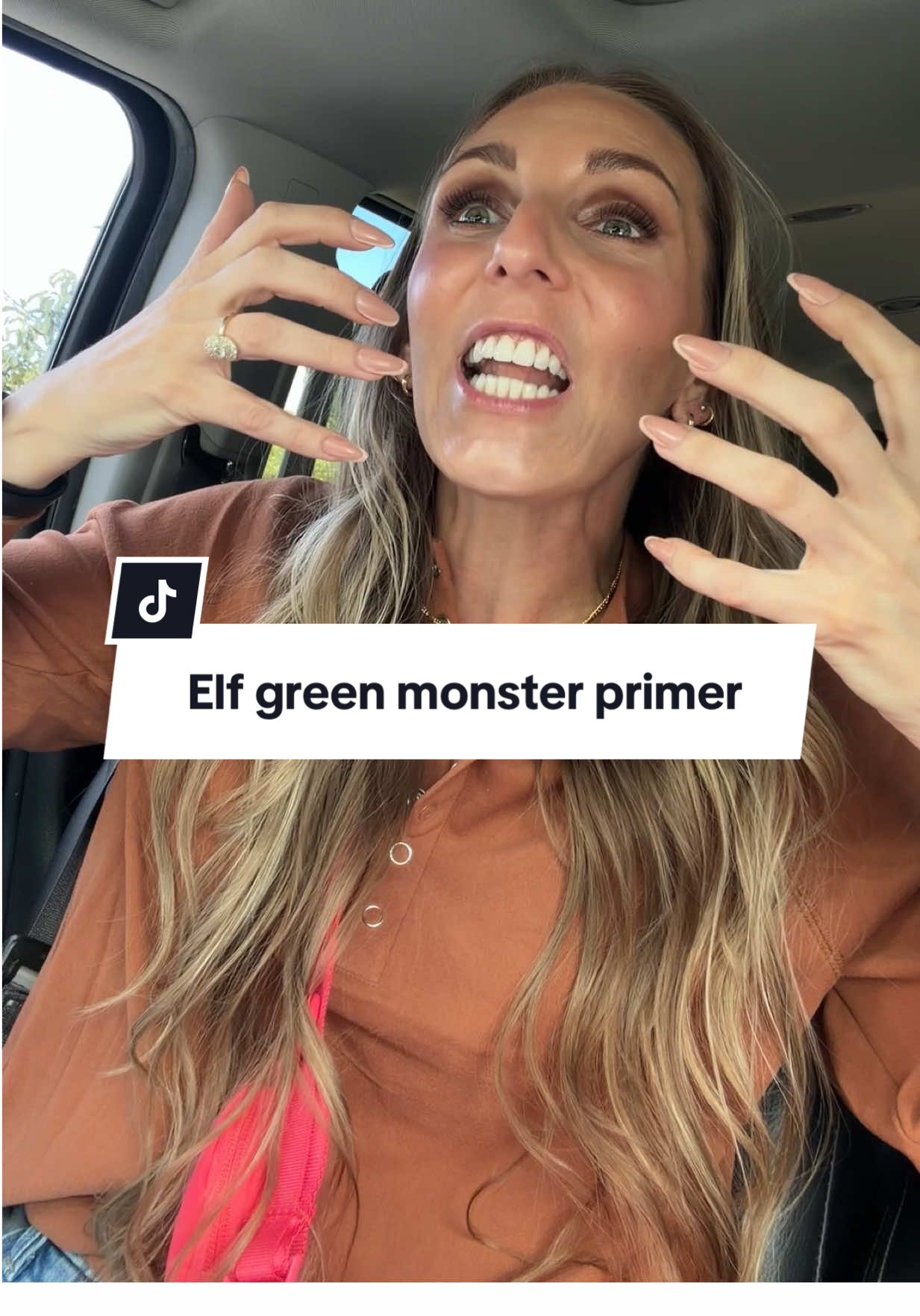 I honestly couldn’t believe he smeared his wet gloved finger across my face and my makeup actually held up. 😅 @e.l.f. Cosmetics #elfcosmetics #elfprimer #elfpowergripprimer 