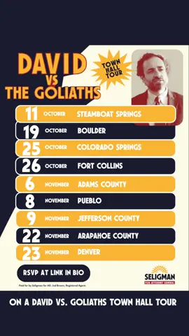 We’re running a different kind of race, one built on organizing and engaging with everyday Coloradans across the state. This Sunday, we’ll be up in Boulder talking about the corrosive forces of money in politics, and how to fight back. Sign up to join us at a town hall near you! Link in bio.