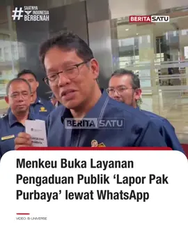 Menteri Keuangan Purbaya Yudhi Sadewa meluncurkan layanan pengaduan publik bernama Lapor Pak Purbaya, yang ditujukan untuk menampung keluhan masyarakat terkait urusan pajak dan bea cukai. Purbaya menjelaskan, masyarakat kini dapat menyampaikan aduan atau laporan terkait pelayanan pajak maupun bea cukai melalui pesan WhatsApp ke nomor 0822-4040-6600. Update berita selengkapnya di Beritasatu TV, BTV, BeritaSatu.com, & YouTube BeritaSatu! #PurbayaYudhiSadewa #PurbayaEffect #InvestorDailySummit #LaporPakPurbaya #PengaduanPublik #SaatnyaIndonesiaBerbenah #BeritaSatu