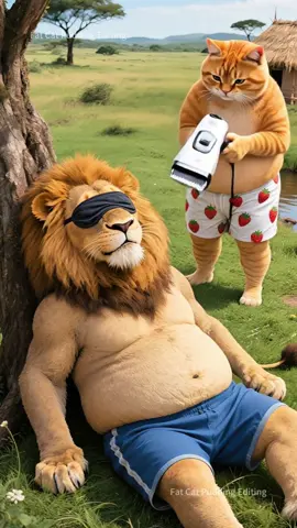 The orange cat helped the lion defeat the hippo and the elephant! #kitten #orangecat #cat #funny #TikTokHeroVillainContest 