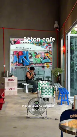 Béton Café- quán cà phê mới, ánh sáng xinh, vibes sôi động #tuidicaphe #danang