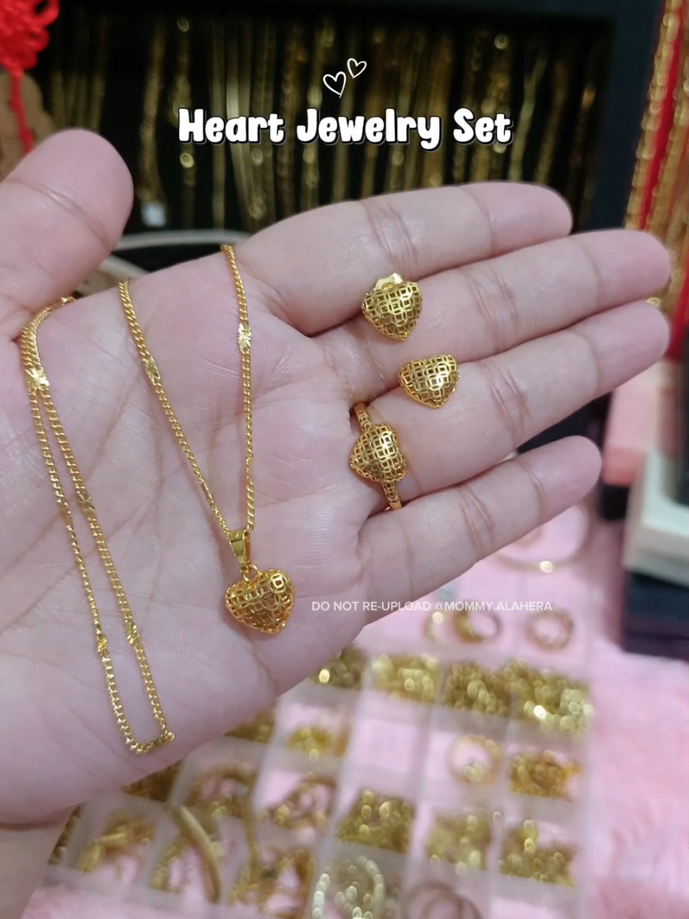 Heart jewelry 3in1 set✨ #jewelryset #necklaceset 