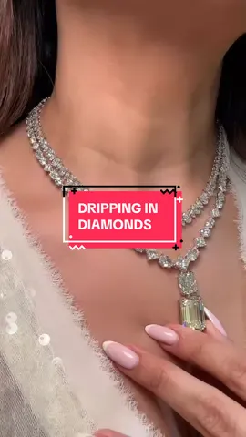 Sparkle overload 💎💎💎 from silky diamond bracelet to emerald-cut diamond ring, doubling up on diamond necklace, this look is everything. 