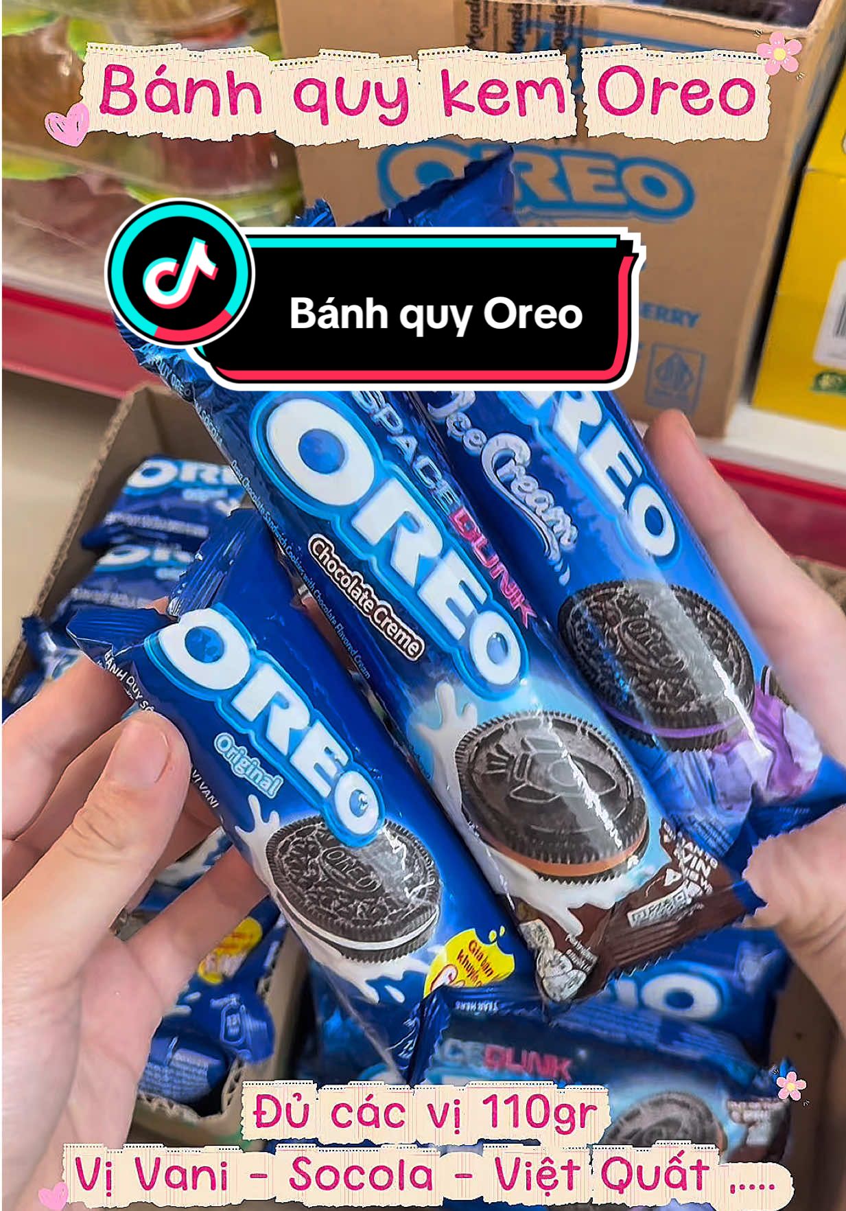 Bánh Quy kem Oreo đủ các vị 110gr, xoay bánh liếm kem chấm sữa cuốn lắm nè 🤤 #banhquy #banhoreo #oreo #oreoblackpink #ancungtiktok  @Tạp Hoá Cô Loan 🇻🇳 