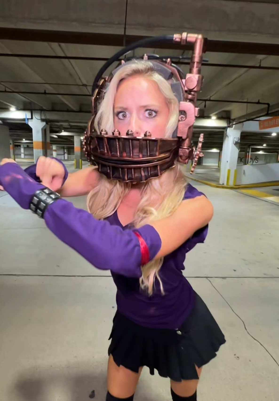 Can anyone guess the costume? #saw #beartrap #nataliereynolds #halloween #costume saw reverse bear trap 
