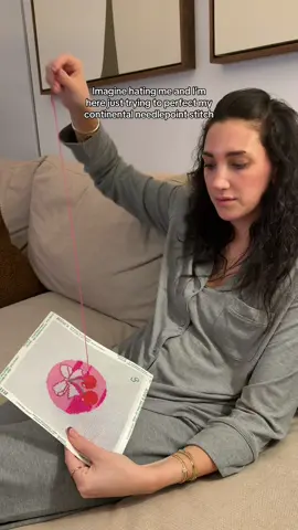 New hobby unlocked and it’s harder than it looks but I am obsessed #needlepoint 