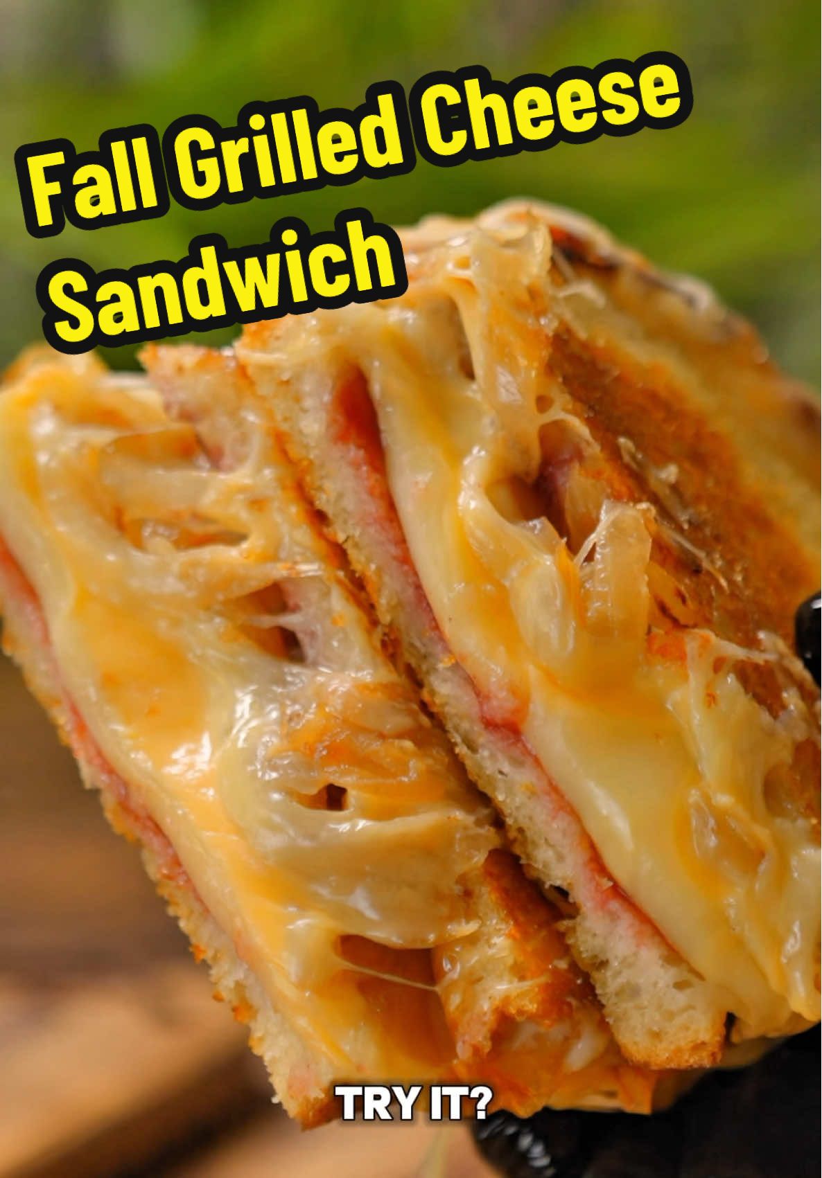 If you’ve got leftover grilled or caramelized onions, this Fall Grilled Cheese Sandwich is the most delicious way to use them up! 😋 For the most part it’s just a regular grilled cheese on sourdough, but the simple addition of canned cranberry sauce and onions instantly brings all the fall vibes. Would you try it? Let me know in the comments what you think if you do! 🙌 INGREDIENTS 2 slices sourdough 1 tbsp butter 4 tbsp canned cranberry sauce 4 slices mozzarella 2 slices American cheese 1 medium yellow onion INSTRUCTIONS 1️⃣ If you’re using leftover grilled/caramelized onions, skip step 1. If you’re starting from a whole onion, chop it into thin, long pieces. Add a tbsp of vegetable oil to a pan over medium-low heat, and dump the chopped onion in. Cook for about 50 minutes, stirring occasionally, to keep them from burning. If they look a little dry you can add more oil as they cook. Once they become golden brown, you can transfer them to a bowl. 2️⃣ Split the tbsp of butter and spread half on one side of each slice of sourdough. On the other side of each slice, spread 2 tbsp of canned cranberry sauce. 3️⃣ On one slice, add two slices of mozzarella, then two slices of American cheese, then another two slices of mozzarella. I like this combo because you get the gooeyness of the American cheese with the stringy melted mozz, but you can use one or the other or even a different cheese if you prefer. 4️⃣ Add the caramelized onions on top of the cheese. Then, top with the other slice of sourdough. Make sure the butter sides are facing out. 5️⃣ Toast them in a pan over medium heat for a few minutes on each side. If you have a cheese melting dome, I suggest using it to ensure the cheese in the middle melts. 6️⃣ Enjoy! #tiktokfoodie #grilledcheese #grilledcheesesandwich #fall #autumn 