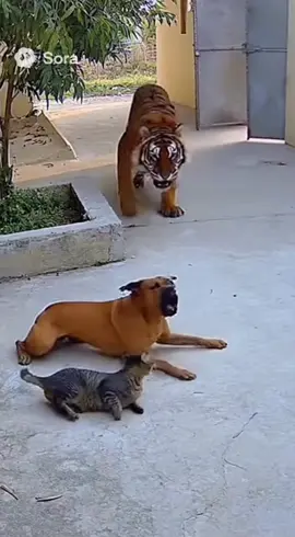 #tiger #cat #dog #sora2 #funny 