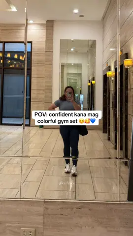 dati always all black para di kita taba haha pero nakaka motivate pla pag colorful workout outfit! 😄 ganda for curvy girlies on health and fitness journey! #pilatesoutfit #yogaoutfit #highwaistleggings #Fitness #gymgirl