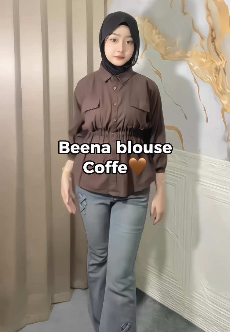 🤎✨ #blouse #atasanwanita #kemejalinen #outfitideas 