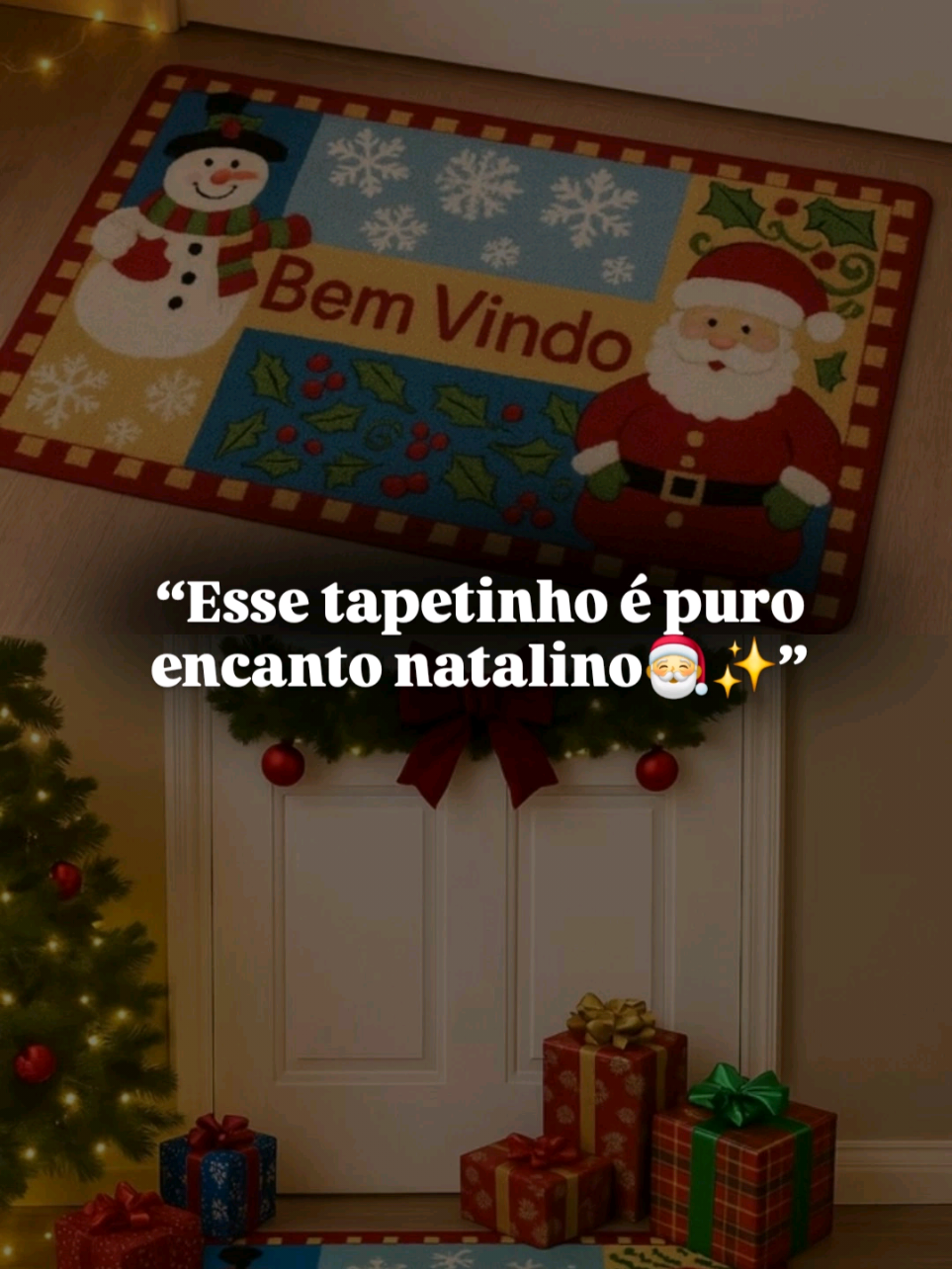 Tapete capacho Natalino – o charme que seu Natal merece! #natal #decoraçãodenatal  #tapete #achadinhosshopee #vaiprafyy 