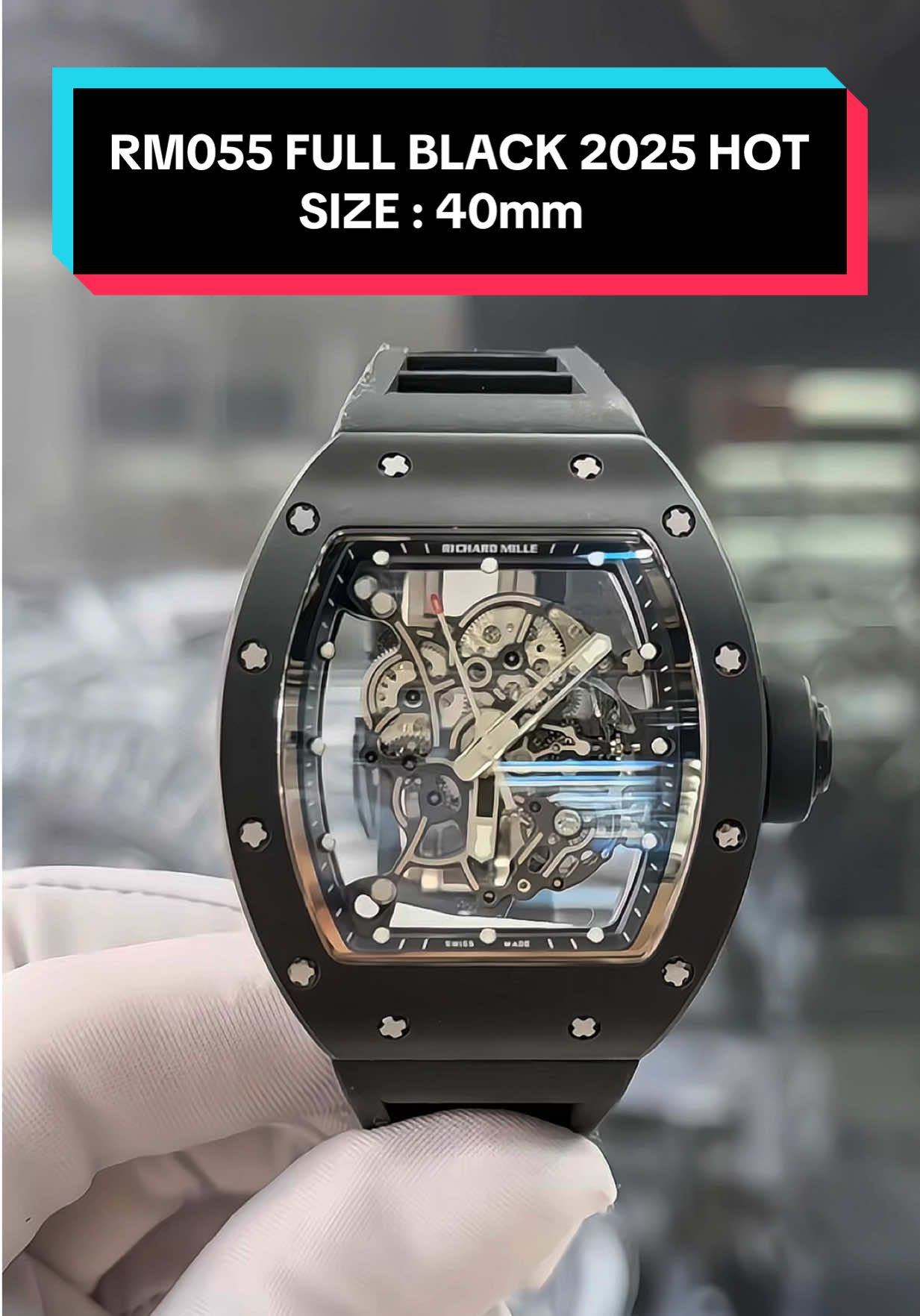 RM055 Full Black Cập Bến Thêm 1C Sẵn Phục Vụ AE Giá Mới Siêu Tốt 🔥 Size : 40mm #37watchluxury #thinhhanh #xuhuong #asrm #viral 