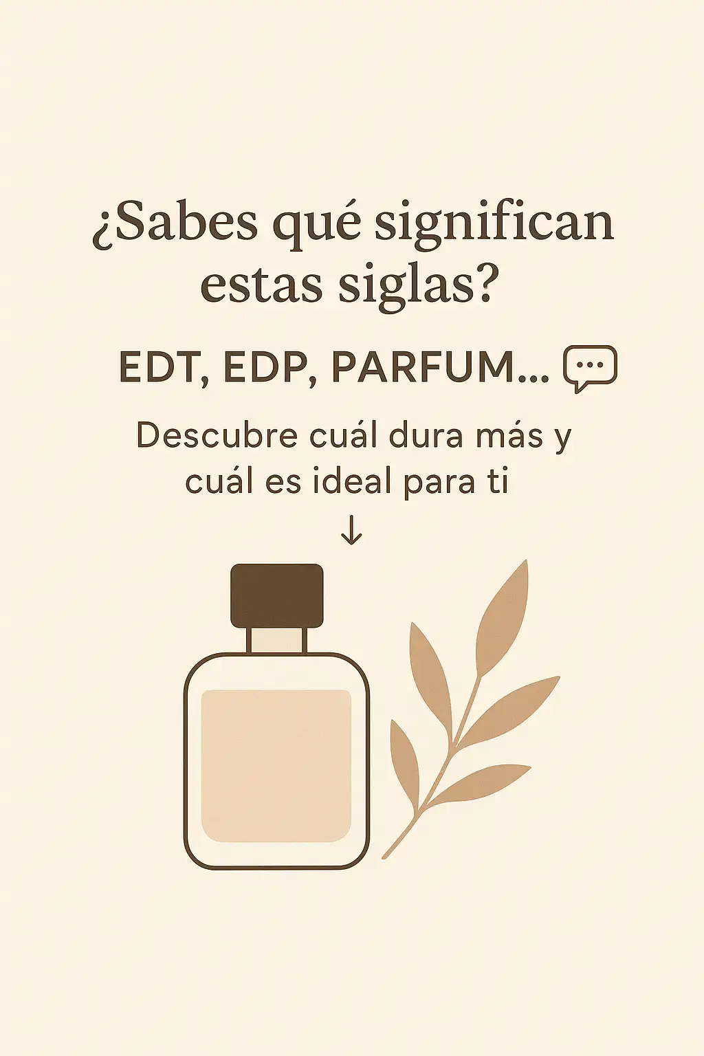 Las siglas como EDT, EDP, Parfum, Elixir o Cologne no son nombres al azar: indican la fuerza y concentración aromática del perfume, es decir, cuánta esencia pura contiene en comparación con el alcohol o el agua de la fórmula. Cada tipo tiene su propio propósito y personalidad: Eau de Cologne (EDC): representa lo más fresco y ligero. Pensada para aplicarse con generosidad y reponerse a lo largo del día. Eau de Toilette (EDT): equilibrio entre frescura y presencia. Es el formato más usado en fragancias cotidianas. Eau de Parfum (EDP): ofrece una experiencia más intensa y duradera, ideal para quienes buscan que su aroma los acompañe por horas. Parfum o Extrait de Parfum: es la versión más pura y lujosa. Su aroma se desarrolla lentamente, dejando un rastro profundo y sofisticado. Elixir: una evolución moderna del Parfum, donde la concentración y riqueza de las notas alcanzan su máxima expresión. Body Mist o Body Spray: versiones suaves pensadas para refrescar, sin la intensidad de un perfume tradicional. En conjunto, estas categorías ayudan a entender cómo se comporta un aroma en la piel, su intensidad, y cuándo conviene usar cada tipo según la ocasión o el gusto personal. #Perfumería #Fragancias #Aromas #EDT #EDP 