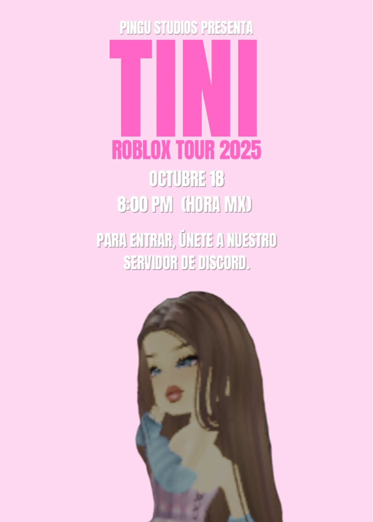 Tini llega a Roblox este 18 de Octubre con su Tour 2025!!! Prepárate para bailar, cantar, y emocionarte con está gran producción! Los esperamos a las 8pm (hora México). Cualquier duda no duden en mandarnos mensaje! Es obligatorio tener Discord para entrar al concierto! . . . . #robloxconcert #tinitour #tini #tinienroblox #creatorsearchinsights 