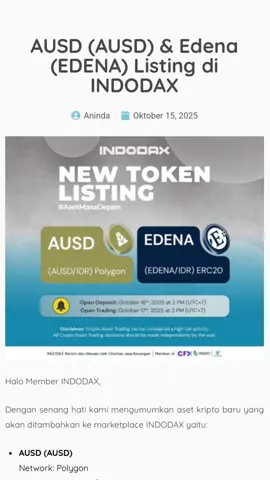 Jangan lupa EDENA nya bang, ketinggalan ni 😙😙😙 #palapa #sharingindodax #indodax #pumpindodax #crypto #crypto #cryptonews #cryptoinvesting #cryptocurrency 