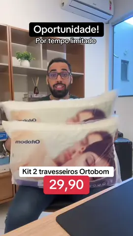 Promoção no kit com dois travesseiros firmes da Ortobom no TikTok Shop