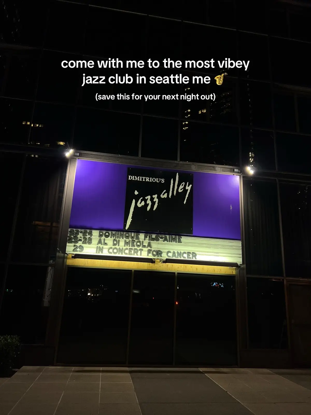jazz alley forever has my heart. the most beautiful atmosphere & performances - perfect for a date night or girls night. Tag someone you want to have a jazz night with ❤️ #jazzclub #seattlejazz #dimitriousjazzalley #thingstodoseattle #jazz