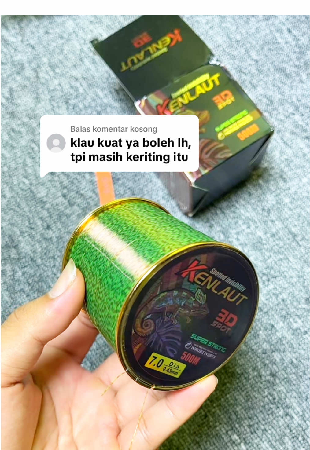 Membalas @kosong kenlaut senar pancing kuat murah anti keriting #senarpancing #senarkuat #senarantikriting #senarinvisible #kenlaut 