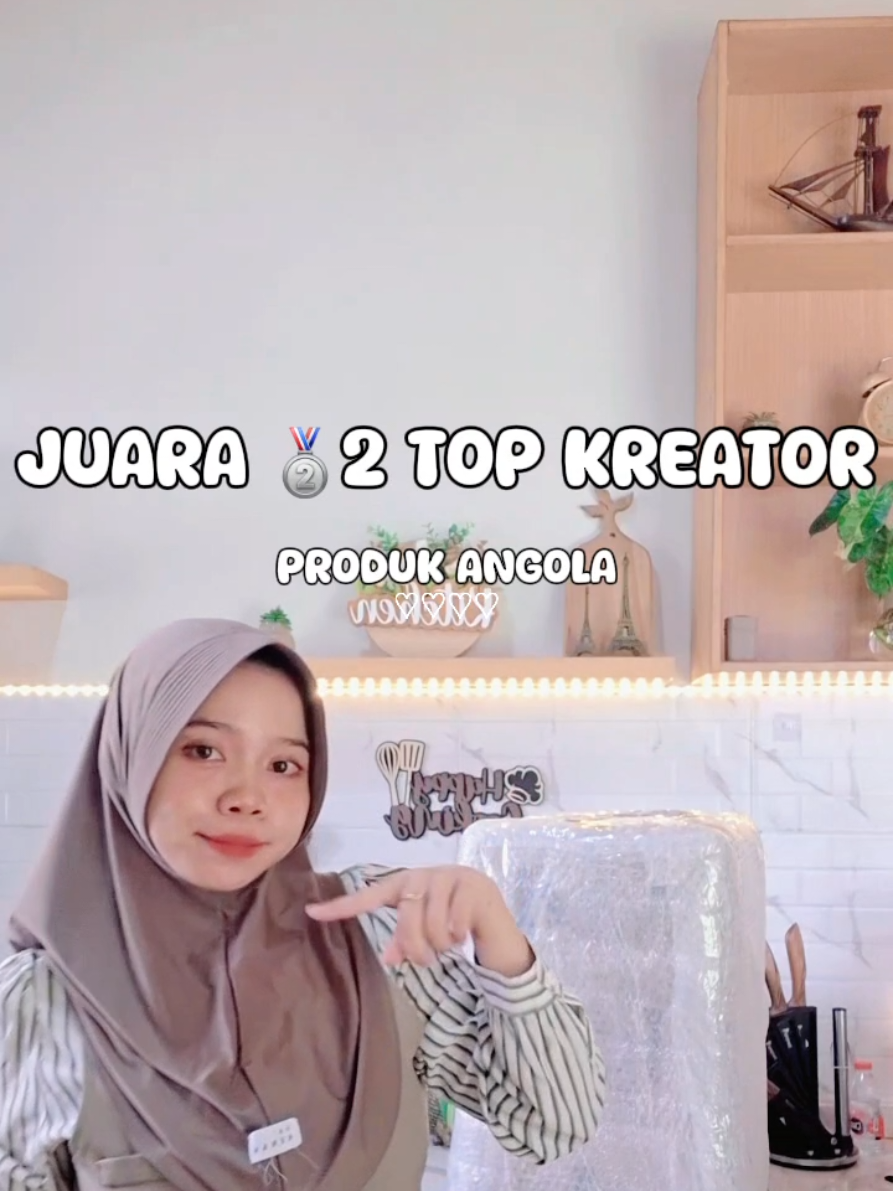 Masyaallah  Ga nyangka banget bisa juara🥹 Makasih banyak @angola_indonesia  Sukses terus ya❤️🥰 i love you 😘❤️🥰 #juara2  #kreatortiktok  #kreatorpemula  #affiliate  #fyp 