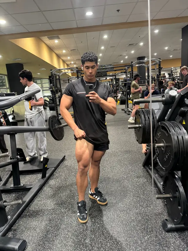 Never neglect you legs as they are the base of your body. Legs need to be trained at least two times a week with a high rep range of 10 to 20.  •Leg Workout  Narrow stance back squat 5x12 Leg press 4x10 Romanian Deadlift 5x10  Standing Calf Raise 4x10 