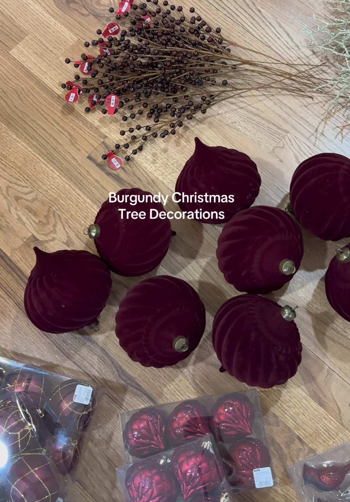 Replying to @JC everything I used in my burgundy Christmas tree! @At Home @Walmart @Hobby Lobby #christmas #christmastree #christmastreedecorating  #ralphlaurenchristmas #burgundytree  