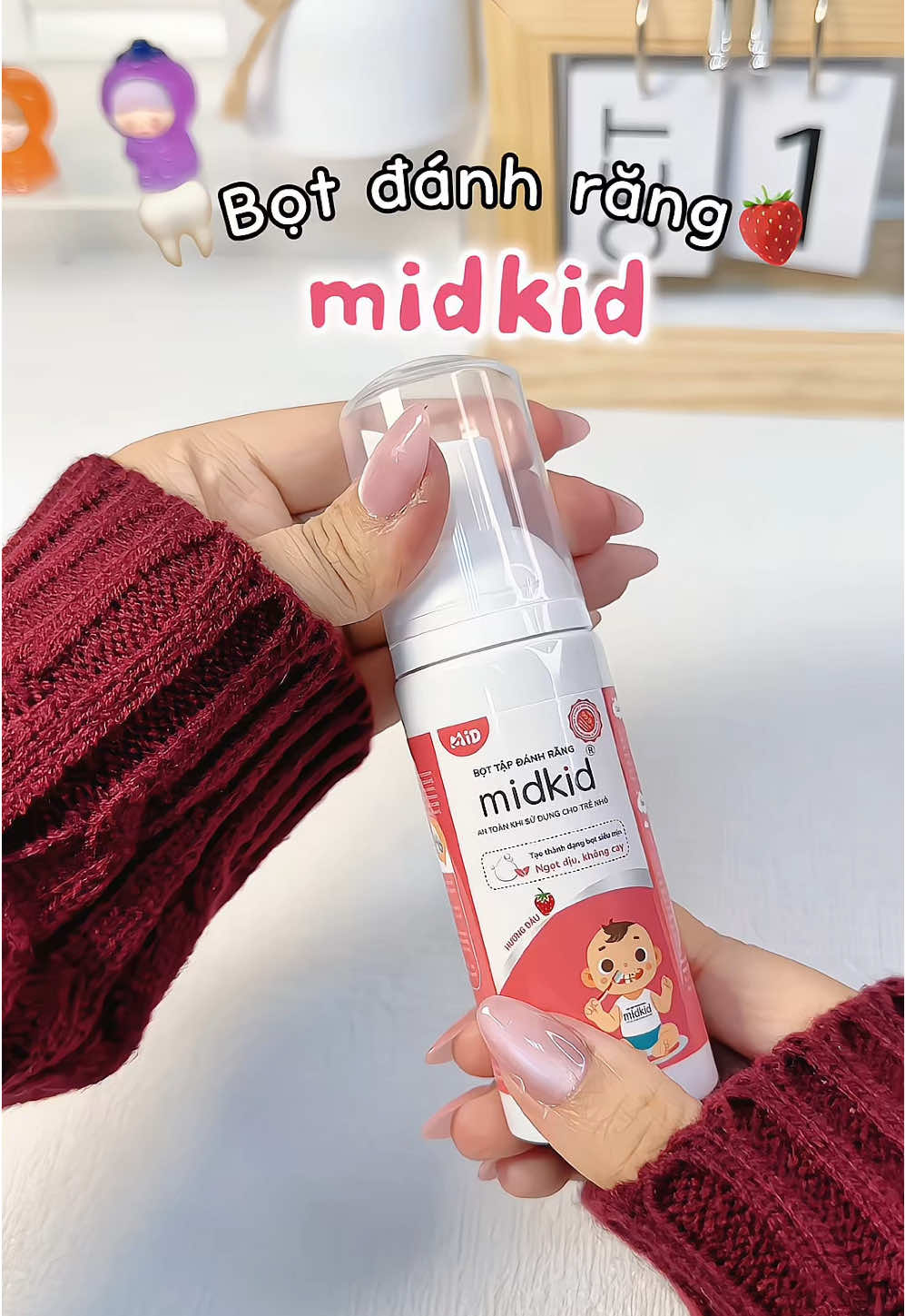 Bọt đánh răng cho bé từ 1tuổi ạ🤭 Em Chin nhà mình dùng hơn 1 năm loại nè rùi ạ😽 #ilovetiktok #xuhuong #midkid 