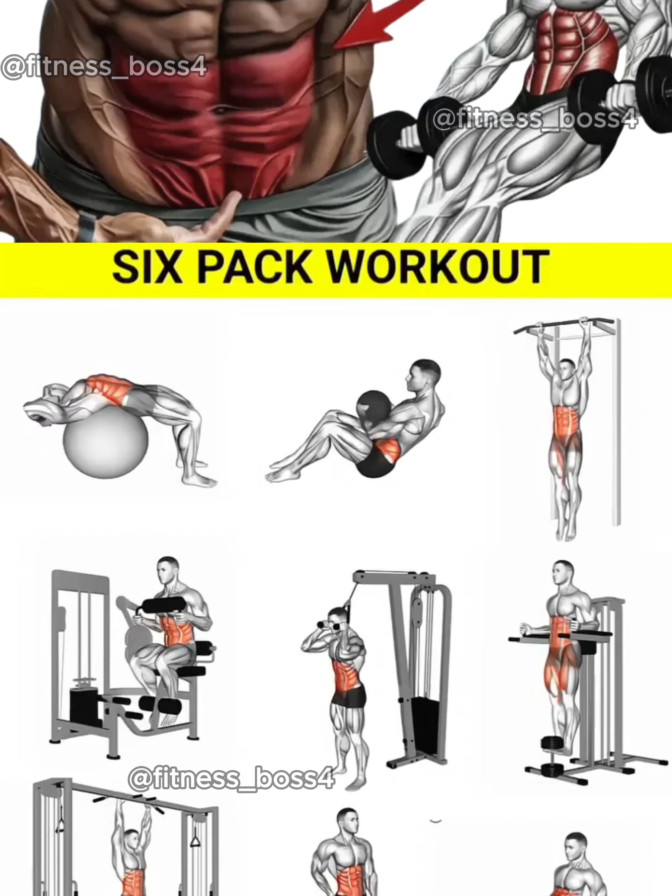 Ready to carve out that six-pack? 🔥 Here are some of my go-to ab exercises for a killer core workout. Save this for your next gym session! 💪 #sixpack #abworkout #coreworkout #abs #shredded #workout #gym #GymTok #Fitness #foryou #fyp #fitnesstips
