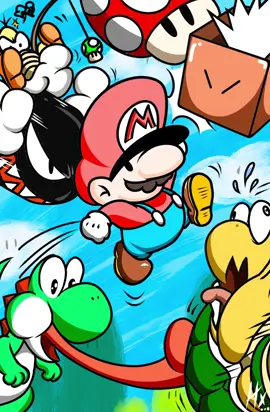 Inktober day 14: SUPER MARIO WORLD 🍄 . . . . . #inktober2025 #supermario #mariobross #supermariobros #mario 