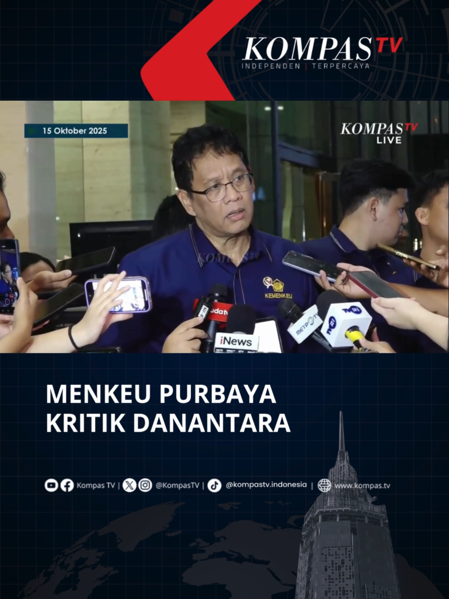 Menteri Keuangan (Menkeu), Purbaya Yudhi Sadewa mengkritik Danantara Indonesia yang dinilai lebih banyak menggunakan dividen BUMN untuk membeli obligasi atau SBN pemerintah. Ia melemparkan pertanyaan, “Kalau Anda taruh obligasi begitu banyak di pemerintah, keahlian Anda apa?” ujar Menkeu Purbaya, Rabu (15/10/2025). Tuliskan komentarmu dan dapatkan berita terkini lainnya di www.kompas.tv serta youtube.com/kompastv #SOROTKompasTV #TikTokBerita