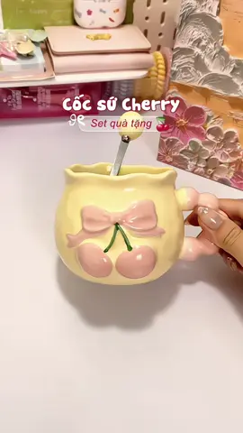 Set quà cốc sứ Cherry vừa xinh vừa ý nghĩaa #cocsu #cocsucute #setquatang #setquatangcocsu #quatangnguoiyeu 