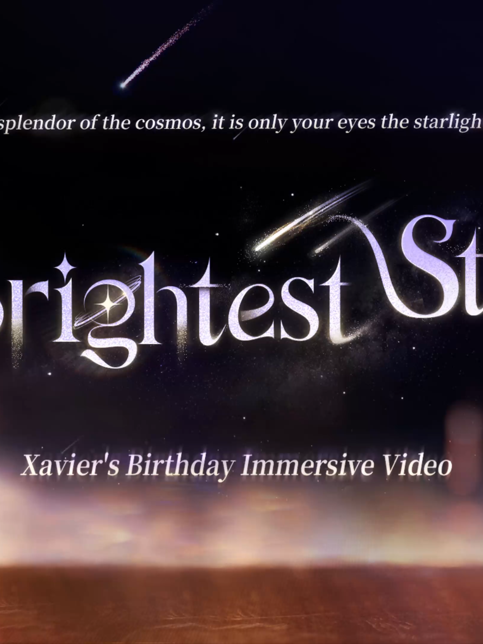 [Brightest Star] Xavier's Birthday Immersive Video🎞️ As time flows on, with spring fading into autumn, light and sound bear witness to all that changes in the world. Countless stars fall across the night sky, just to leave a fleeting brilliance in your gaze. Among all the splendor of the cosmos, it is only your eyes the starlight longs to adorn. Under a sky ablaze with flowing lights, he records every trace of love and every smile. The night of falling stars you shared will forever glitter in memory. May the light illuminate your journey, may your wishes find their way, and may fortune, like countless stars, always keep you company. ——— 🪐Official Discord: https://discord.gg/loveanddeepspace #LoveandDeepspace #XavierBetweenStars #Xavier #HBDXavier