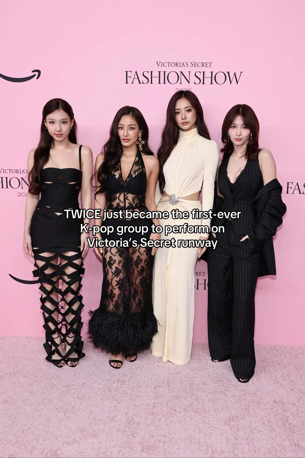 Believe it or not, @TWICE just made history as the first K-pop girl group to ever take over the Victoria’s Secret Runway Show. Four members, namely, Nayeon, Momo, Jihyo and Tzuyu, lit up the stage with high-energy performances of ‘This Is For’ and ‘Strategy’. During their performance, they also shared the stage with models like Barbie Ferreira, Sunisa Lee and Iris Law. #HerWorldSingapore #TWICE #VictoriasSecret #tzuyu #nayeon 