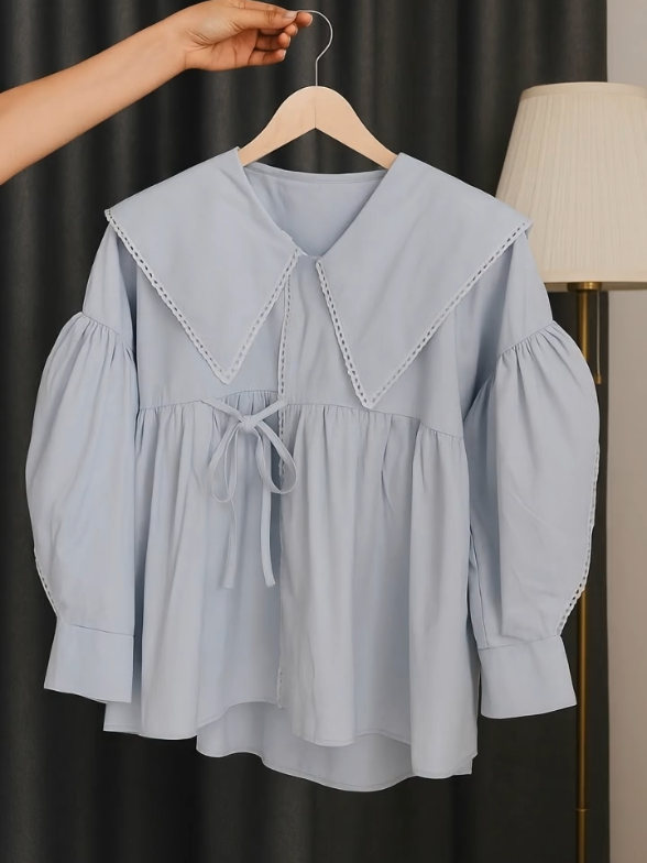blouse nya gemes gk ketolong 🩵#produkviral #affiliatetiktok #blousemurah  #creatorsearchinsights 