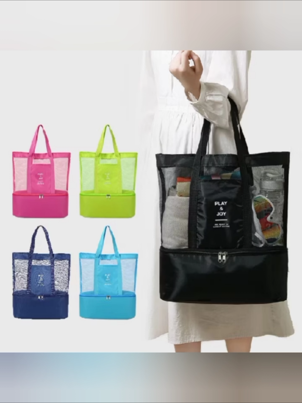 🌴☀️ Bolsa Praia C/ Compartimento Cooler Térmico Passeio Play Joy Verão. 📌 Link 👇  https://s.shopee.com.br/AA8ZzD0p9a #bolsa #bolsapraia #bolsacooler #bolsapasseio #bolsatermica 