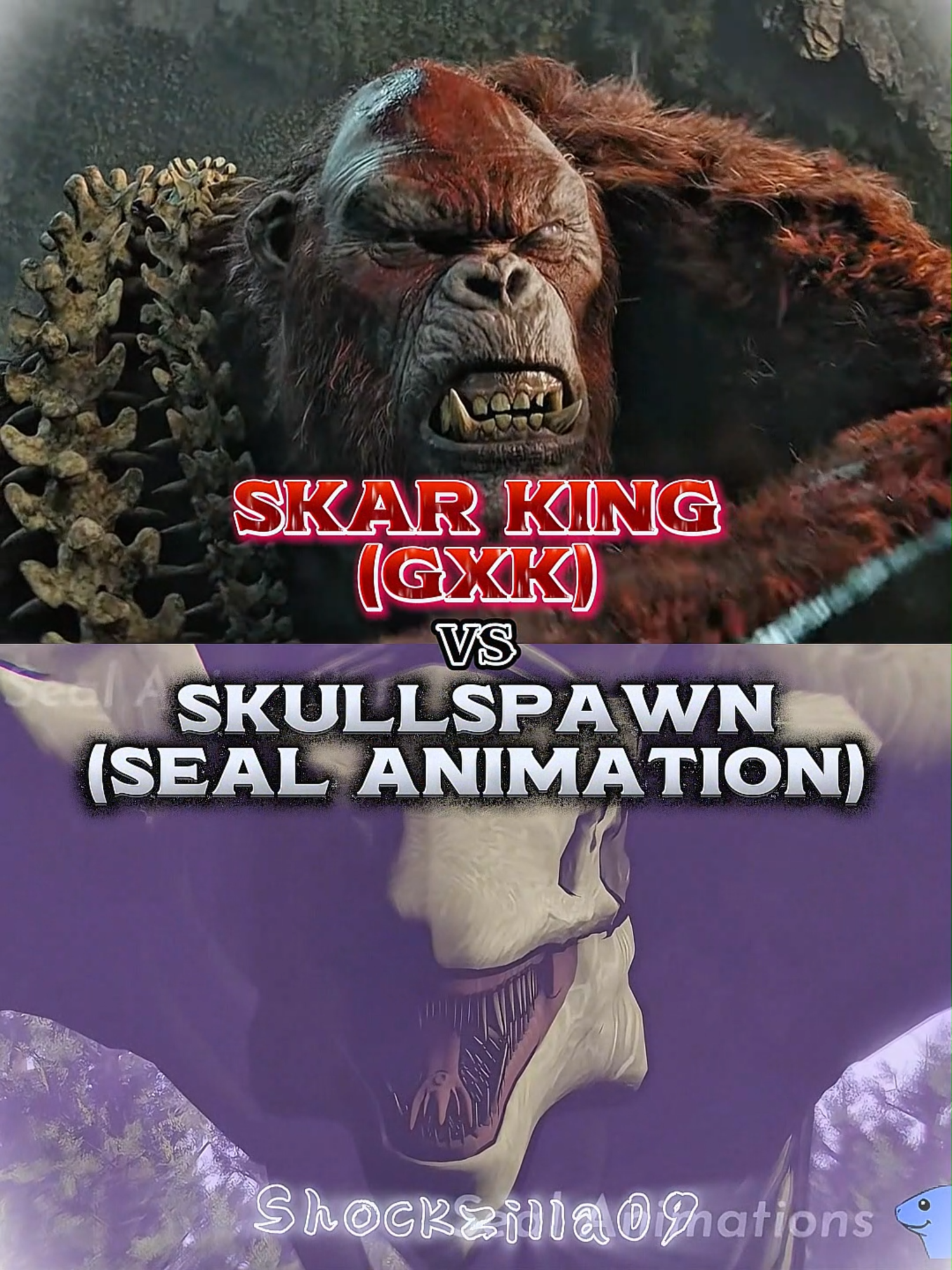 Skullspawn vs Skar King#Skullspawn#Skarking#Sealanimation#godzillaxkongthenewempire#Skull#spawn#Skar#King#Kin#Seal#Animation#Godzilla#God#Zilla#x#Kong#the#new#Empire#EMP Skullspawn, Alpha of the Skullcrawlers vs Skar King, the Tyrant King of the Hollow Earth
