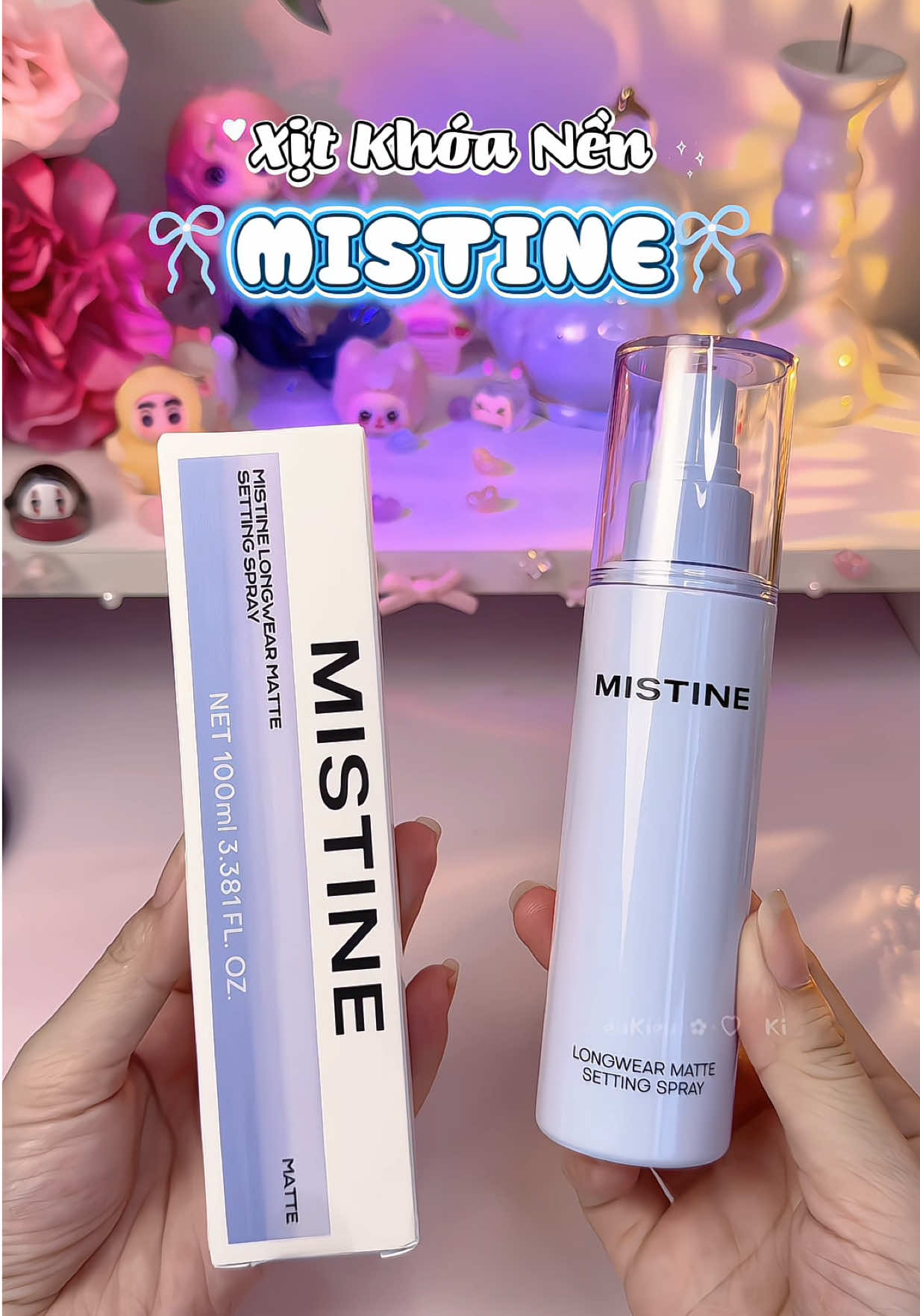 Phiên bản mới.xinh quá nè. Có.xịt khóa nền.lớp.makeup siu.lâu trôi.nha ✨❄️✨🎀✨❄️✨ #kiukiu0214 #mistinevn #xitkhoanen #xitkhoanenmistine #makeup 