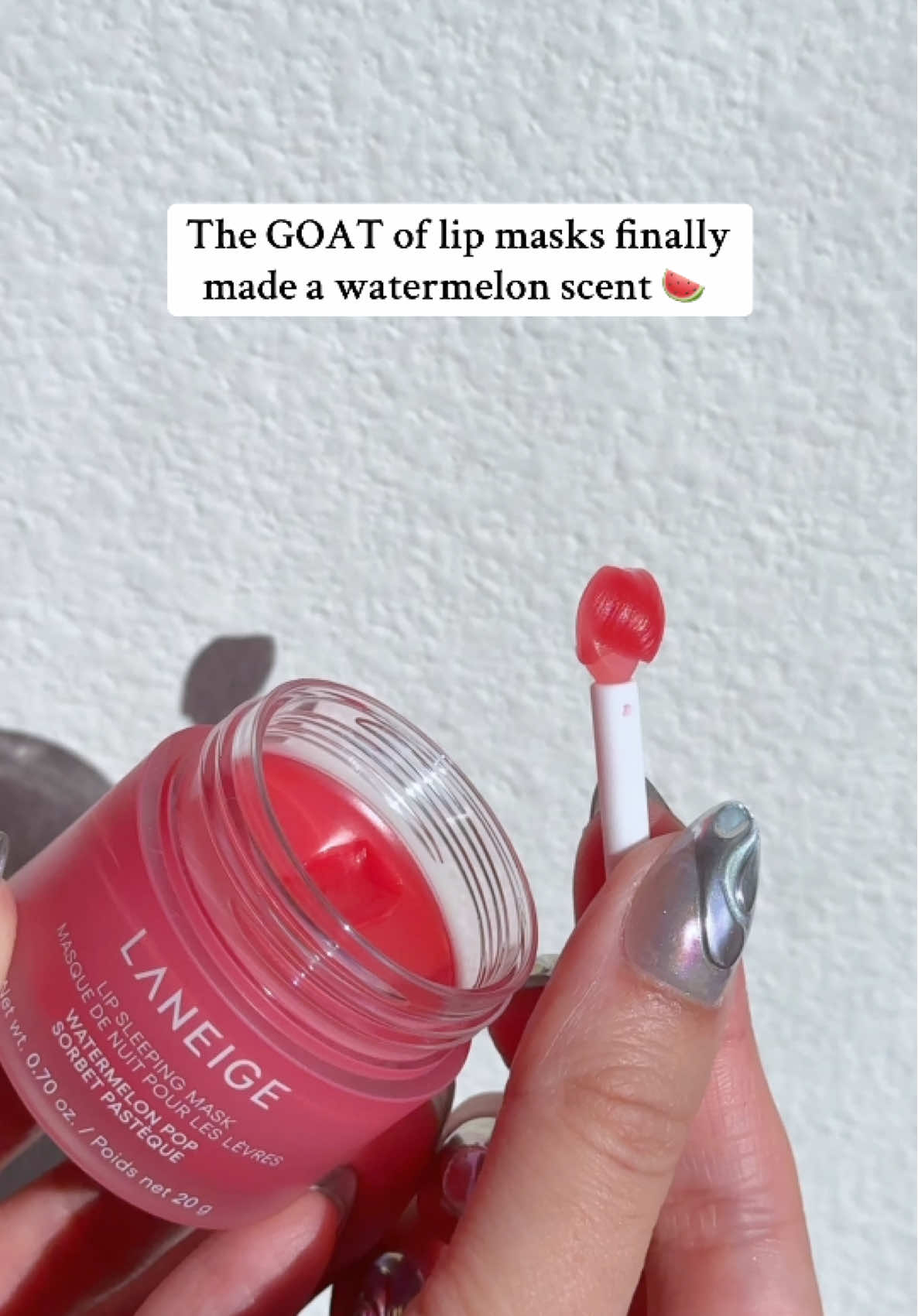 Limited Edition & This one smells AMAZING 😋 NEW Laneige Watermelon Pop Lip Sleeping Mask @laneige_us #laneige #TikTokShopCreatorPicks #TikTokShopRestock #lipsleepingmask #lipmask 
