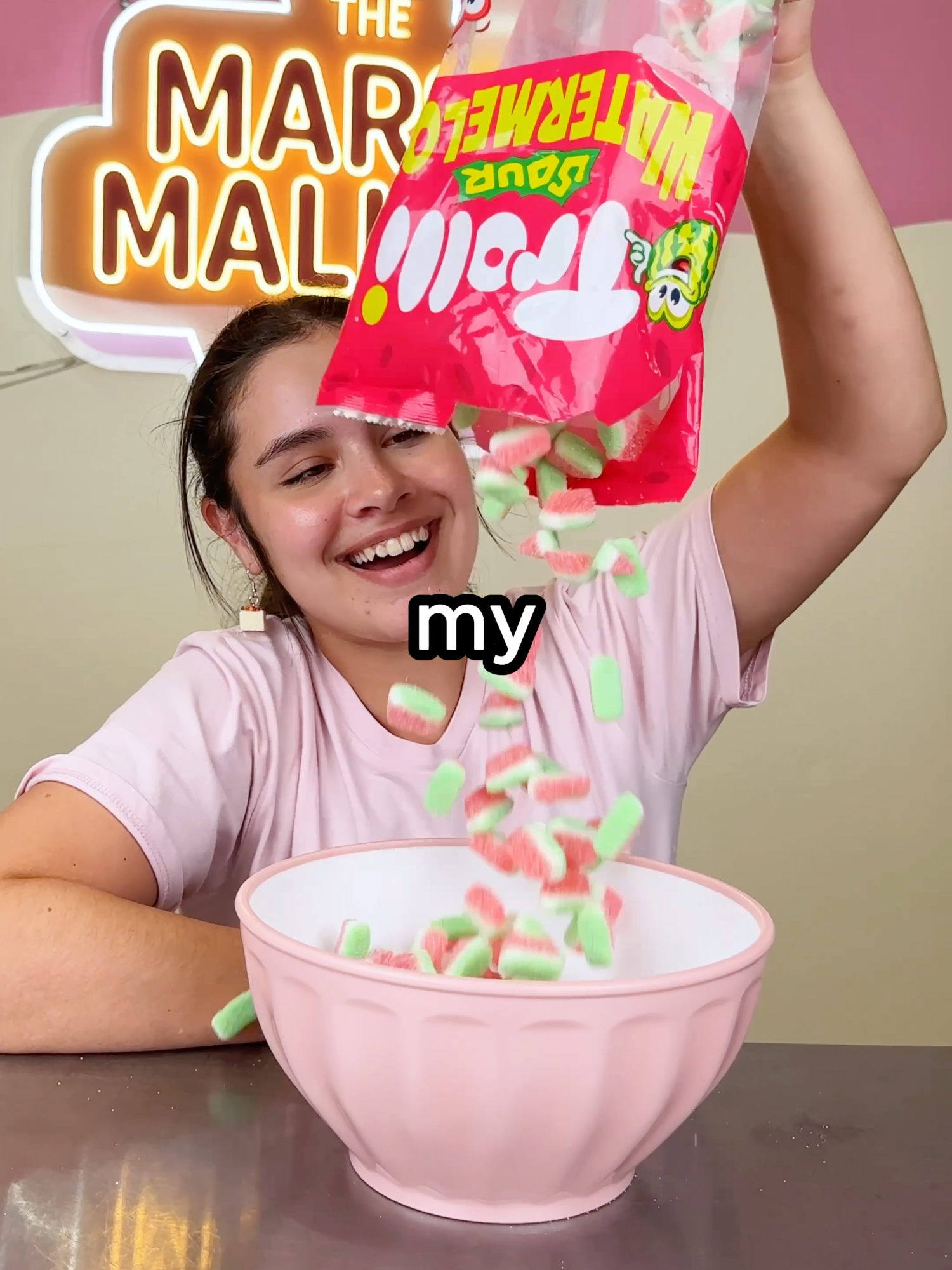 Making My Co-Worker NEW Candy! 🍉 Do you think we should make these a thing?! #Marshmallow #handmade #fyp #candytok #SmallBusiness #satisfying #watermelon