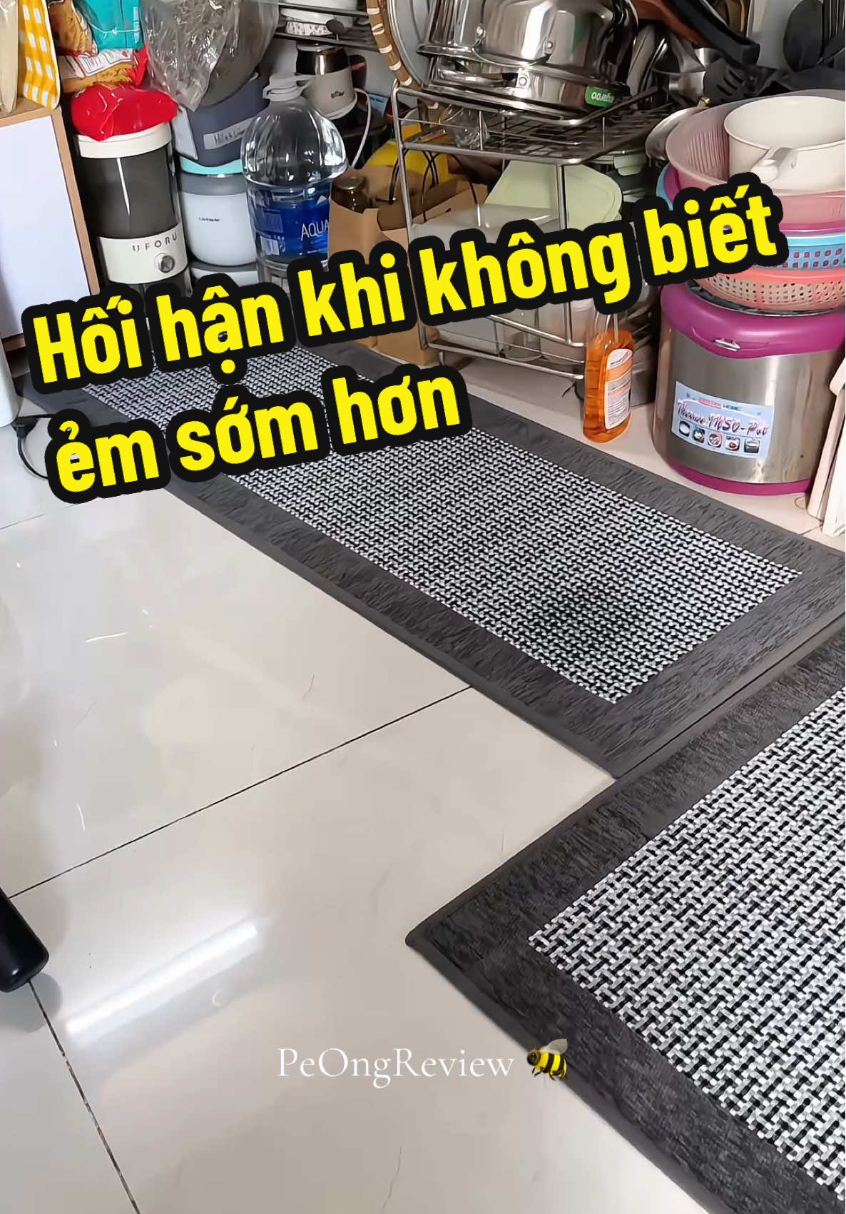 Hối hận khi không mua em nó sớm hơn, cứ đi mua mấy tấm thảm rẻ xong k dùng được mấy chị ơi #thamnhabep #thamtraisan #thamtraisanphongkhach #PeOngReview 