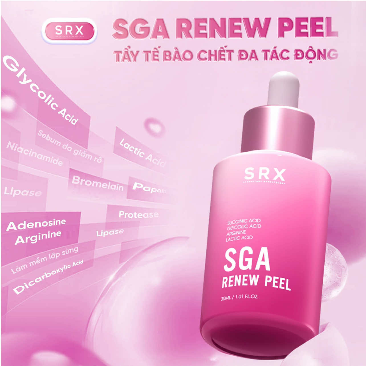 Bạn đã thấy serum hồng của SRX chưa? Nhưng có biết “em ấy” thật sự làm được gì không? 👀 💧 Giảm mụn - Làm mịn - Phục hồi da nhạy cảm chỉ trong một bước với SGA Renew Peel #sgarenewpeel #srxvietnam #HomepeelSGA #homepeelchuanykhoa 