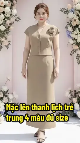 Set đầm trung niên thiết kế thanh lịch, sang trọng, dễ mặc và tôn dáng, có 4 màu đủ sai từ 38 tới 72 cân #setvaytrungnien #setdamtrungnien #setvay #vaythietke #damtrungnien 