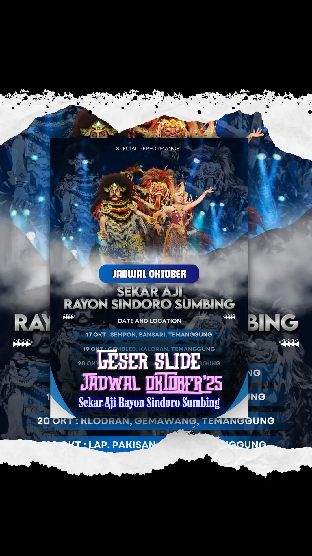 JADWAL RSS OKTOBER 2025 #jarankepangtemanggung #senijarankepang #jarankepangtemanggungan #sekarajirayonsindorosumbing #rayonsindorosumbing 