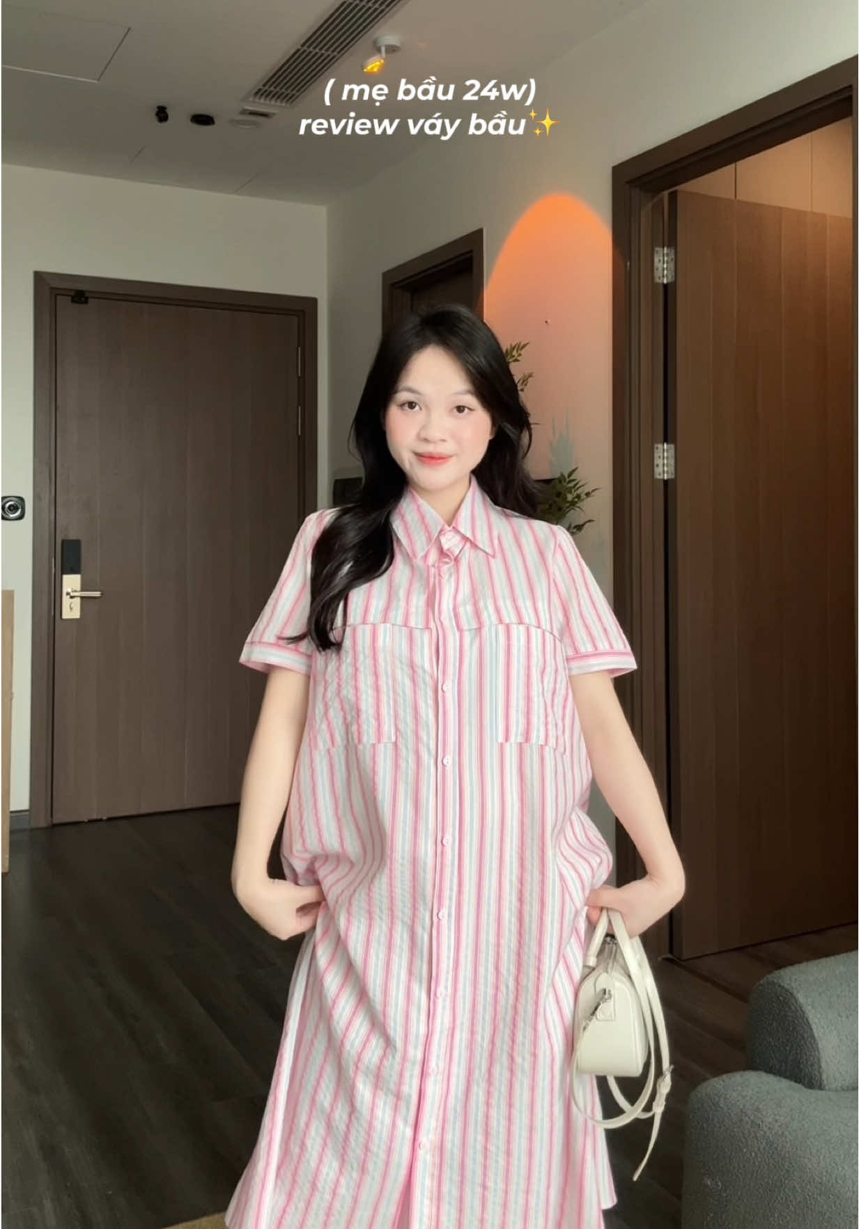 Lên 1 em váy bầu thiệt basic nhưng cũng thiệt xinh✨#huongtranreview 