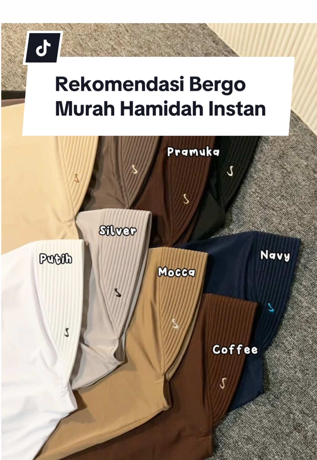 Membalas @Azizafebrianti banyak pilihan warnanya dan juga ukurannya💕 harganya murah bangett lagi #bergo #bergohamidah #bergomurah #rekomendasibergo #bergoinstan 