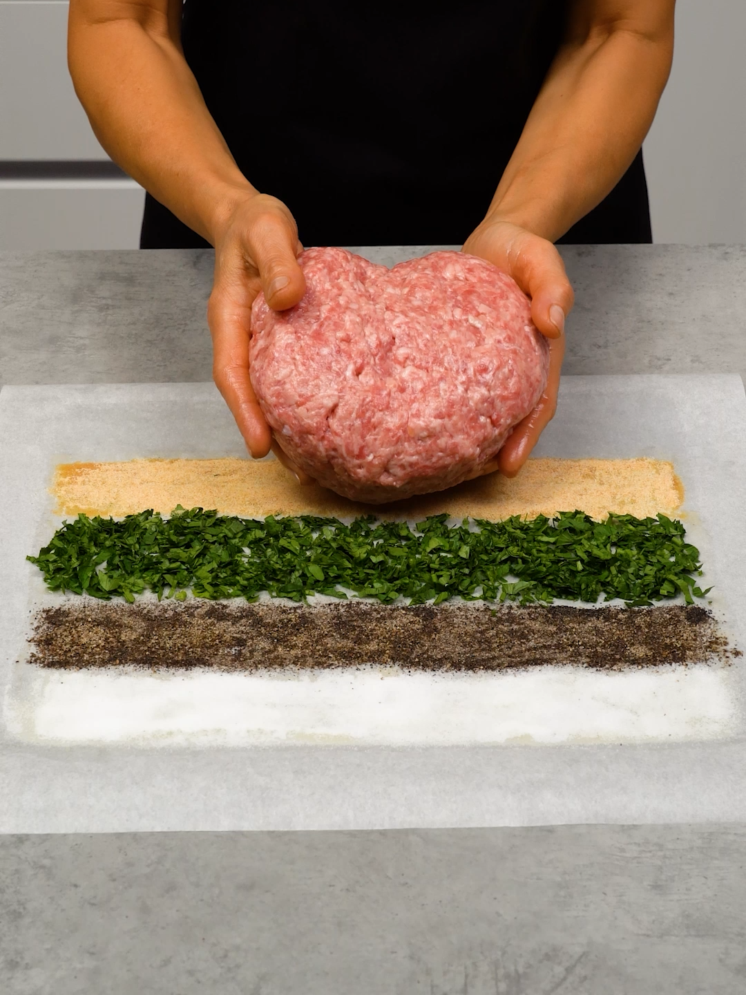 This is the only minced meat recipe you will need! Ingredients salt: 10 g (0.4 oz) black pepper: 3 g (0.1 oz) parsley: 10 g (0.4 oz) garlic powder: 5 g (0.2 oz) minced meat: 1 g (0.0 oz) eggs: 1 pc spinach: 100 g (3.5 oz) vegetable oil: 20 ml (0.7 fl oz) mushrooms: 250 g (8.8 oz) vegetable oil: 20 ml (0.7 fl oz) cheese: 200 g (7.1 oz) lemon: 1 pc salt: 2 g (0.1 oz) Sauce soy sauce: 30 ml (1.0 fl oz) tomato paste: 100 g (3.5 oz) honey: 20 g (0.7 oz) mustard: 60 g (2.1 oz) Additionally cucumbers: 3 pc red onion: 1 pc parsley: 15 g (0.5 oz) canned corn: 150 g (5.3 oz) garlic: 10 g (0.4 oz) Greek yogurt: 200 g (7.1 oz) olive oil: 20 ml (0.7 fl oz) honey: 20 g (0.7 oz) black pepper: 1 g (0.0 oz) chili flakes: 1 g (0.0 oz)