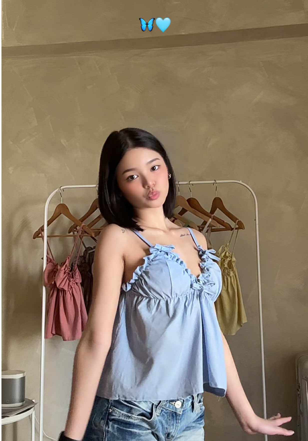 cutie linen top from @MINA PH #bluetop #fyp #minaph 