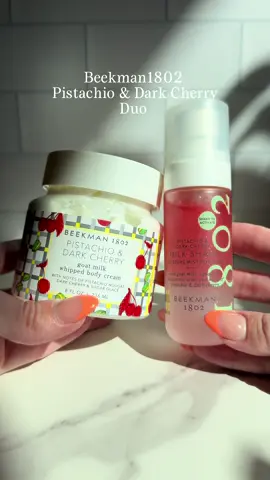 @Beekman 1802 pistachio & dark cherry duo ✨  #beekman1802 #kindnesskrew #darkcherry #milkshakemist #pistachio 