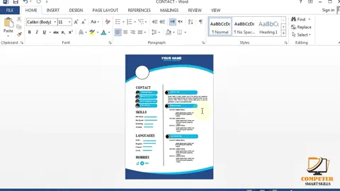 professional Resume design in MS word #mswordtutorial #newdesign #education #vairal_video #vairalvideo 