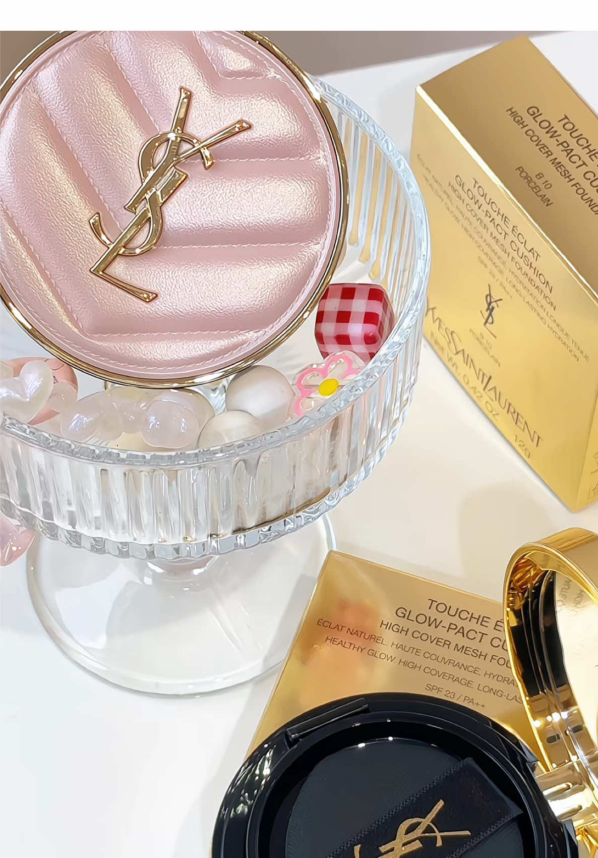 Bà nào mê kiểu nền căng bóng như gái Hàn thì thử em này nhaaa #glowy #makeup #yslcushion #ysl #fyp 